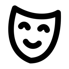 theater mask icon, simple theater mask outline icon