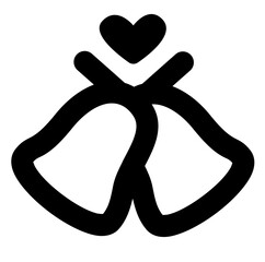 wedding bell icon, simple wedding bell outline icon