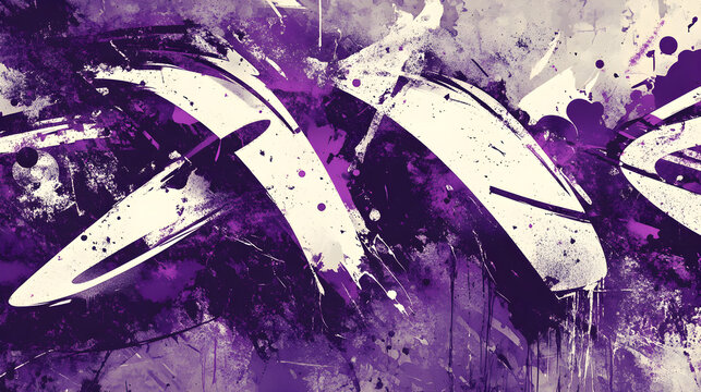 A minimalist abstract scribble background illustration in purple and white