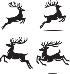 set of deer silhouettes