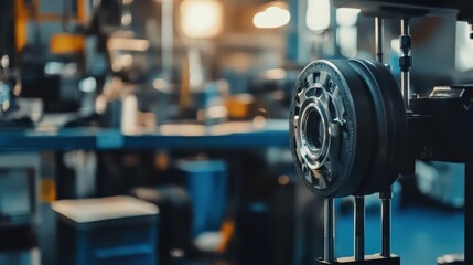 Fototapeta premium Close-Up of Industrial Equipment in a Machinery Workshop Setting