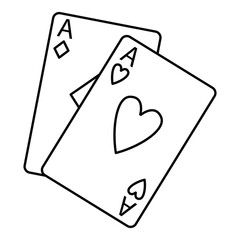Playing cards. Ace of Hearts and Diamonds 