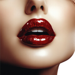 Obraz premium woman lips with red lipstick