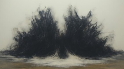 Obraz premium Abstract Dark Forms Emerging From Light Background