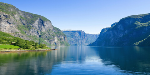 mountain lake and mountains