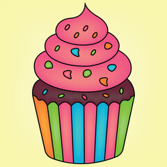 Cupcake Coloring Page