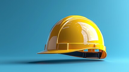 Fototapeta premium Safety helmet on light blue background.