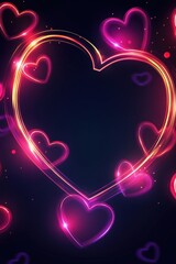 Obraz premium Valentine’s Day greeting card background template with heart shape