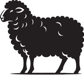 Black Sheep Silhouette Vector, High Quality Illustration on White Background