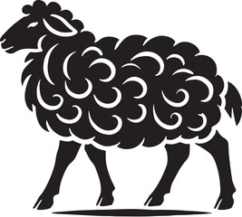 Black Sheep Silhouette Vector, High Quality Illustration on White Background