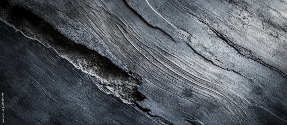 Leinwandbilder Abstract close-up of textured dark wood grain with natural lines and patterns suitable for background use with Copy Space.