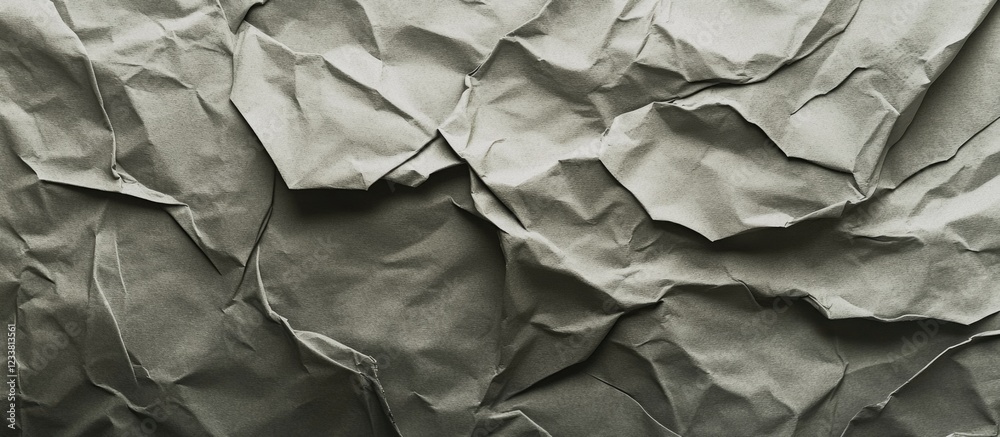 Poster crumpled textured paper background in shades of green with natural shadows and highlights ideal for 