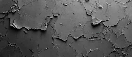 Obraz premium Textured cracked gray wall surface with peeling paint, high contrast, abstract background with copy space for text