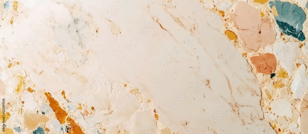 Poster colorful marble texture background with mixed stone patterns and a light cream base featuring natura
