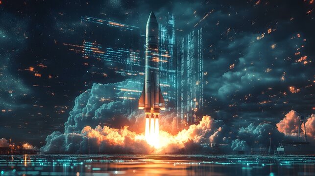 Abstract rocket background, IT