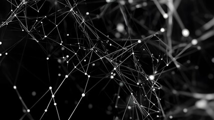 abstract network, luminous dots connected