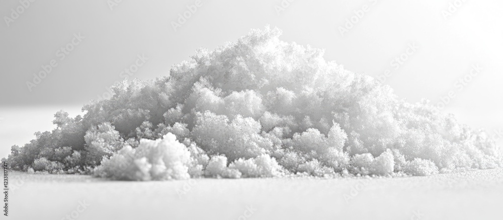 Aufkleber white salt pile on a clean surface with soft lighting and neutral background suitable for copy space
