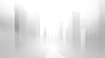 Minimalist White Corridor with Light and Shadow Patterns, A futuristic white hallway with a glowing light at the end, white hallway with a bright light 