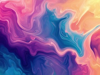 Fototapeta premium Abstract Swirling Paint Colorful Hues Texture Design