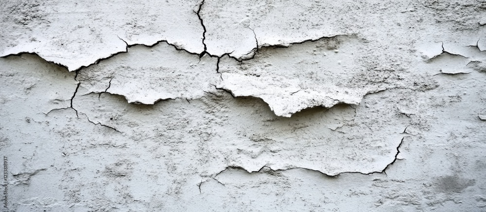 Aufkleber cracked and peeling white paint texture with copy space for background use