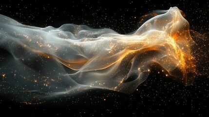Obraz premium Cosmic energy flow, nebula, space, stardust, abstract, background, design, artwork