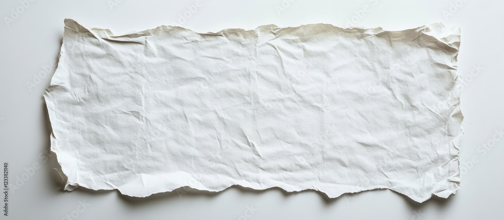 Poster crumpled textured blank paper sheet on light background with copy space for text or design elements