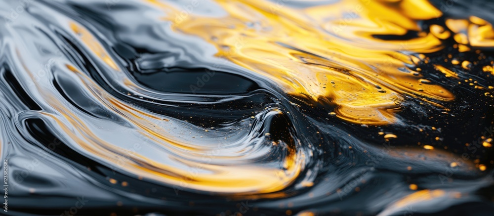 Poster gold and black abstract fluid art background with copy space for text