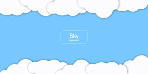 set of Sky Background with White Podium for Cosmetic Product Presentation and with Sky Blue,Cloud Background,Horizon Summer Clear and copy space for text.