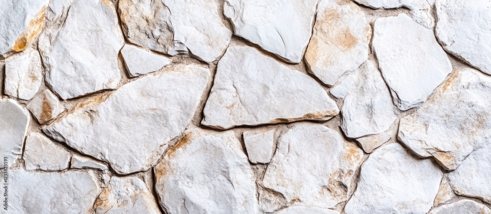 Aufkleber textured background of irregular white stone wall with natural variations and copy space for text pl