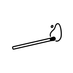 a black-filled icon depicting a matchstick