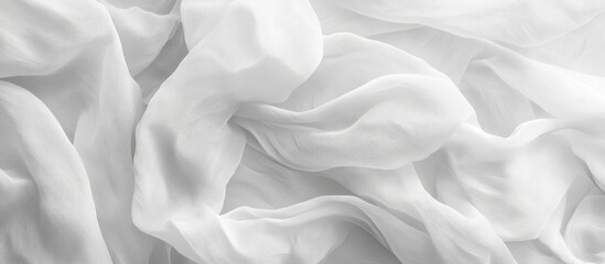 Obraz premium White sheer fabric texture with folds and drapes Copy Space