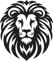 Obraz premium Lion silhouette black and white vector icon