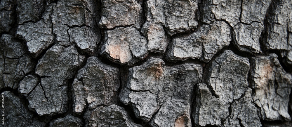 Poster textured close-up of cracked tree bark highlighting natural patterns and details with copy space for