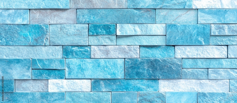Poster textured blue and white stone wall background in a modern design with varied shades and copy space f