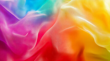 Silk colorful rainbow fabric material textile. Banner background design, Abstract Background with Wavy Lines in Vibrant Colors
