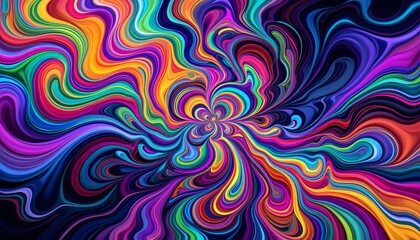 Obraz premium Vibrant, psychedelic swirl pattern background