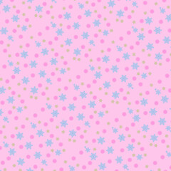 seamless sweet pastel snowflake and floral pattern