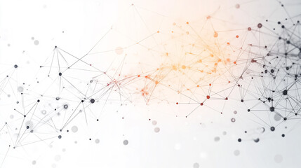 Naklejka premium minimalist technology themed wallpaper design, Molecule structure dan and neurons, connected lines with dots, genetic and chemical compounds, illustration.