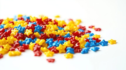 Colorful Star-Shaped Candies in Bright Yellow and Red