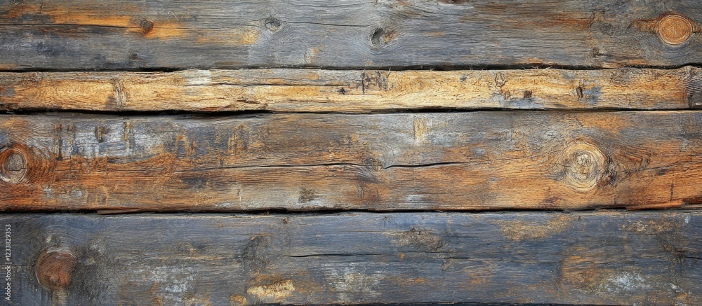 Wall mural Weathered Wooden Planks Texture Background with Natural Grain Patterns