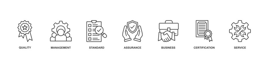 ISO 9001 icon vector illustration concept for management, quality, standard, assurance, business, certification, service