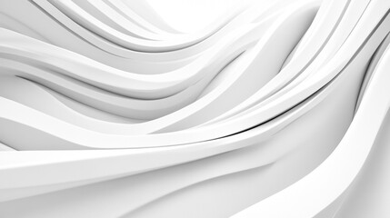 White background with curved lines. Curved white patterns create a dynamic visual effect in a modern design setting with smooth waves