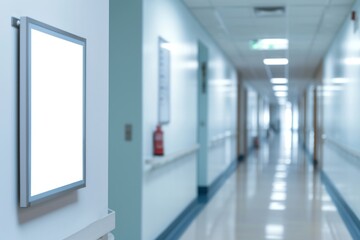 Fototapeta premium Sign hospital architecture corridor.