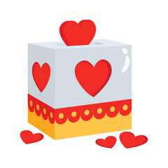 Get this amazing icon of donation box in trendy design style