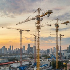 a lifting handling equipment tower crane isolated on white background
