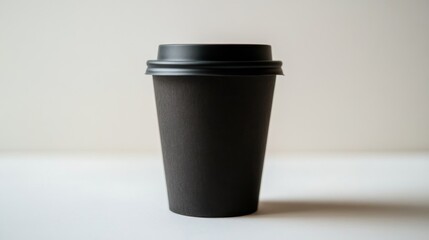 Black coffee cup on white background, studio shot
