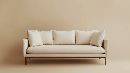 Obraz premium Beige Sofa in Minimalist Interior Design