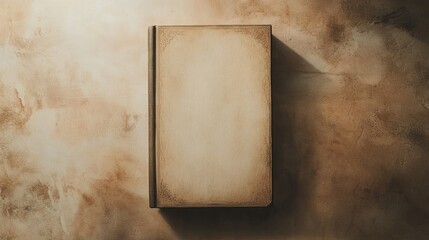 Vintage book cover mockup on textured background with blank space for title or text in elegant design for creative projects.