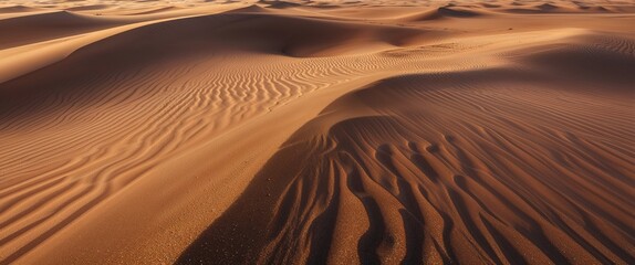 Burnished bronze aeolian sand with delicate shifting patterns