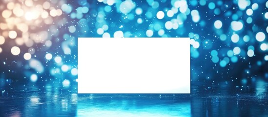 White message board for quotes set against a sparkling blue background with ample empty space for text or invitations.